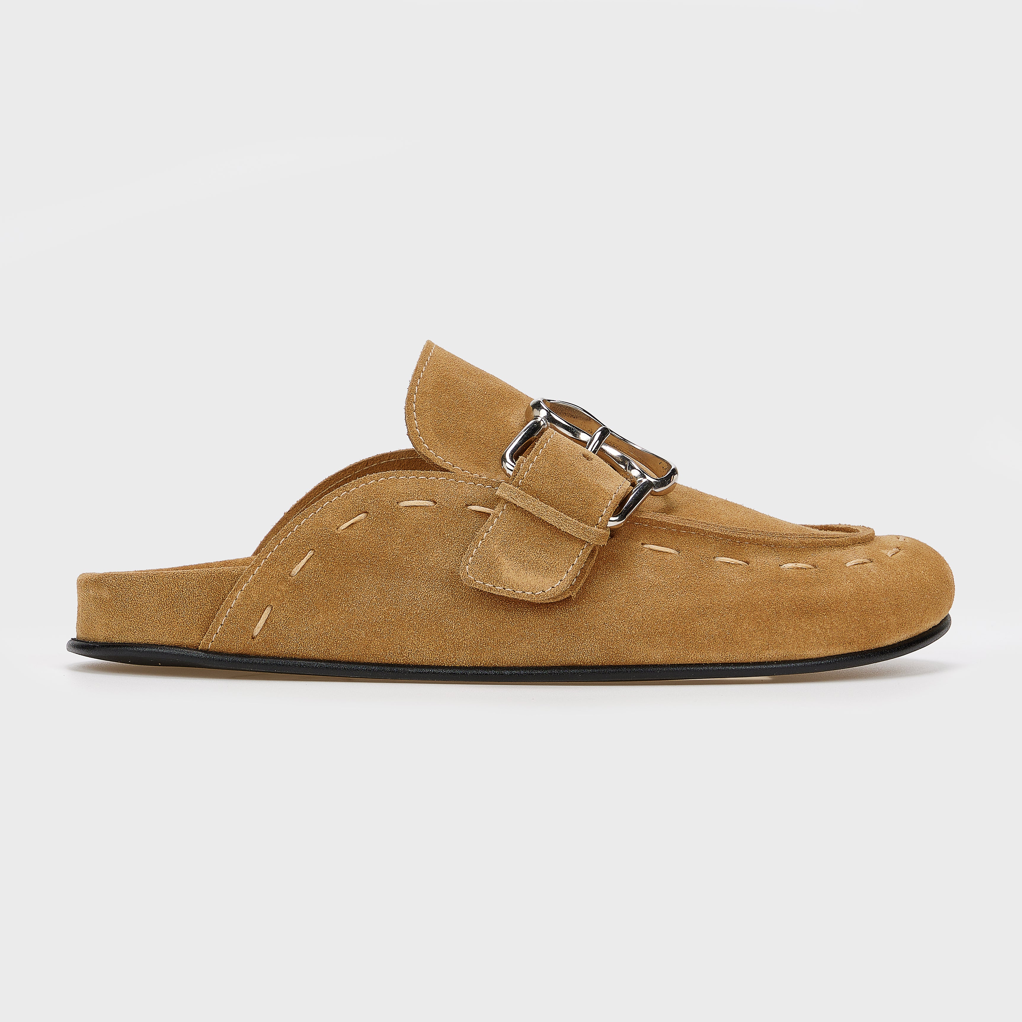 FARAH SUEDE BUCKLE MULES