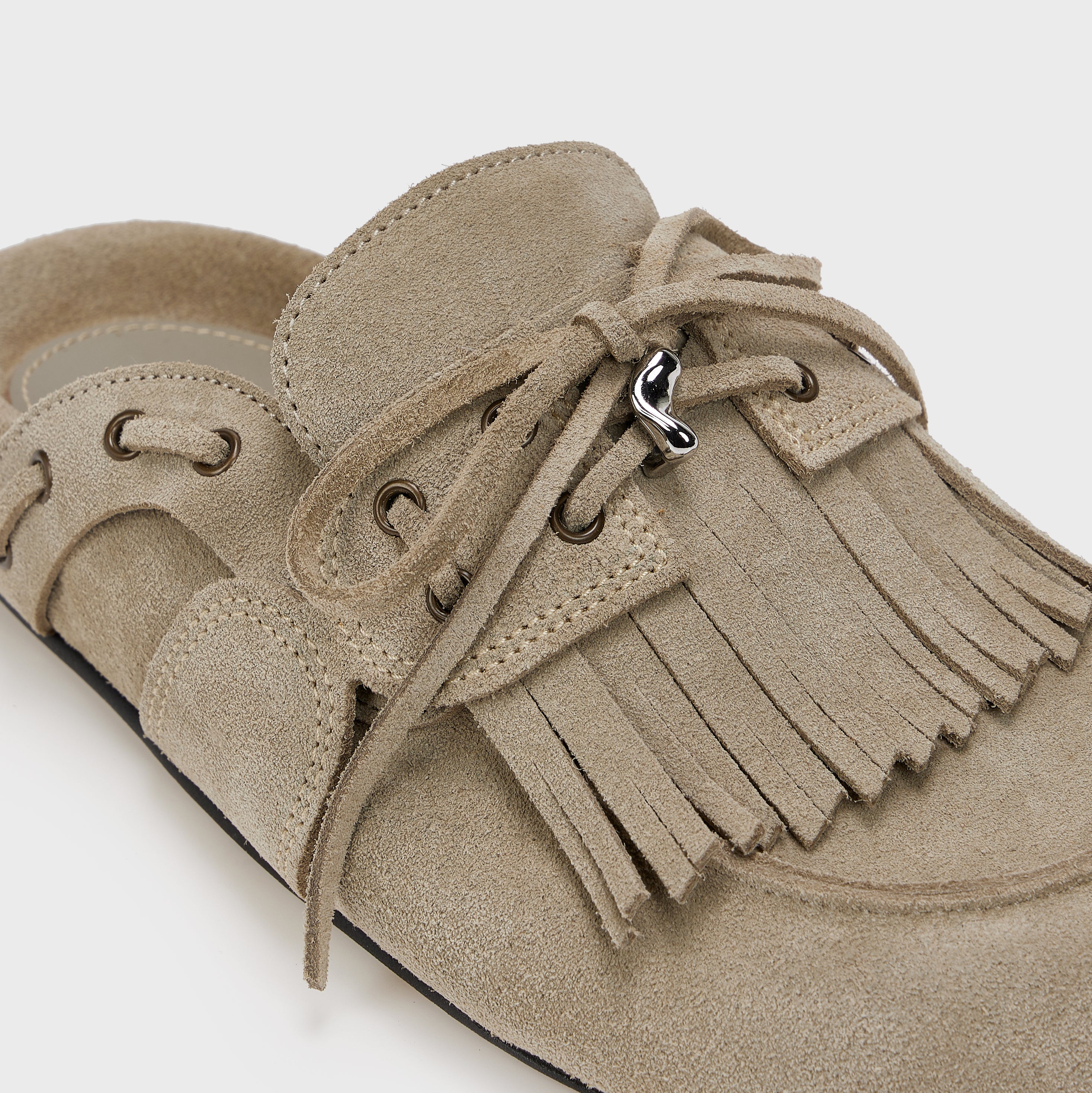 CHERYL FRINGED SUEDE MULES