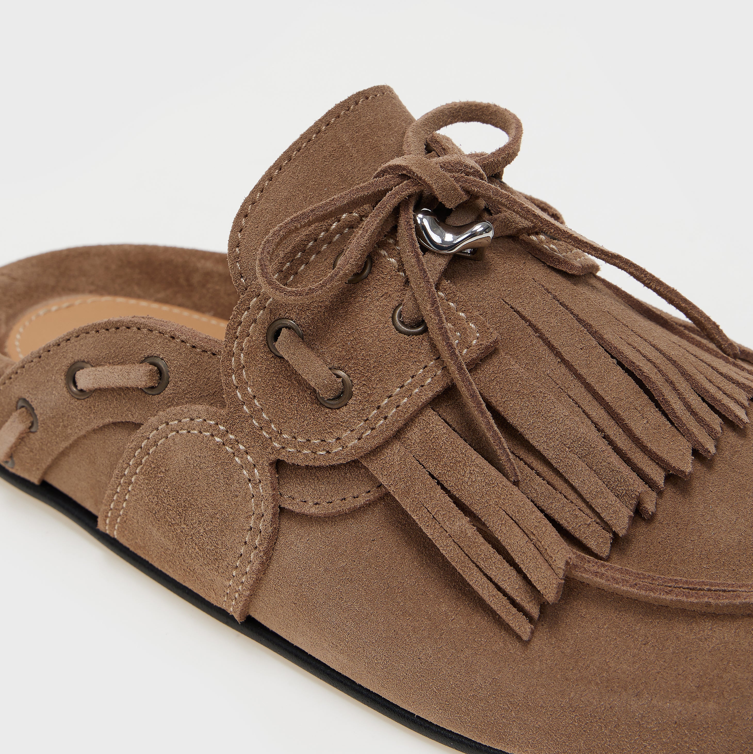 CHERYL FRINGED SUEDE MULES