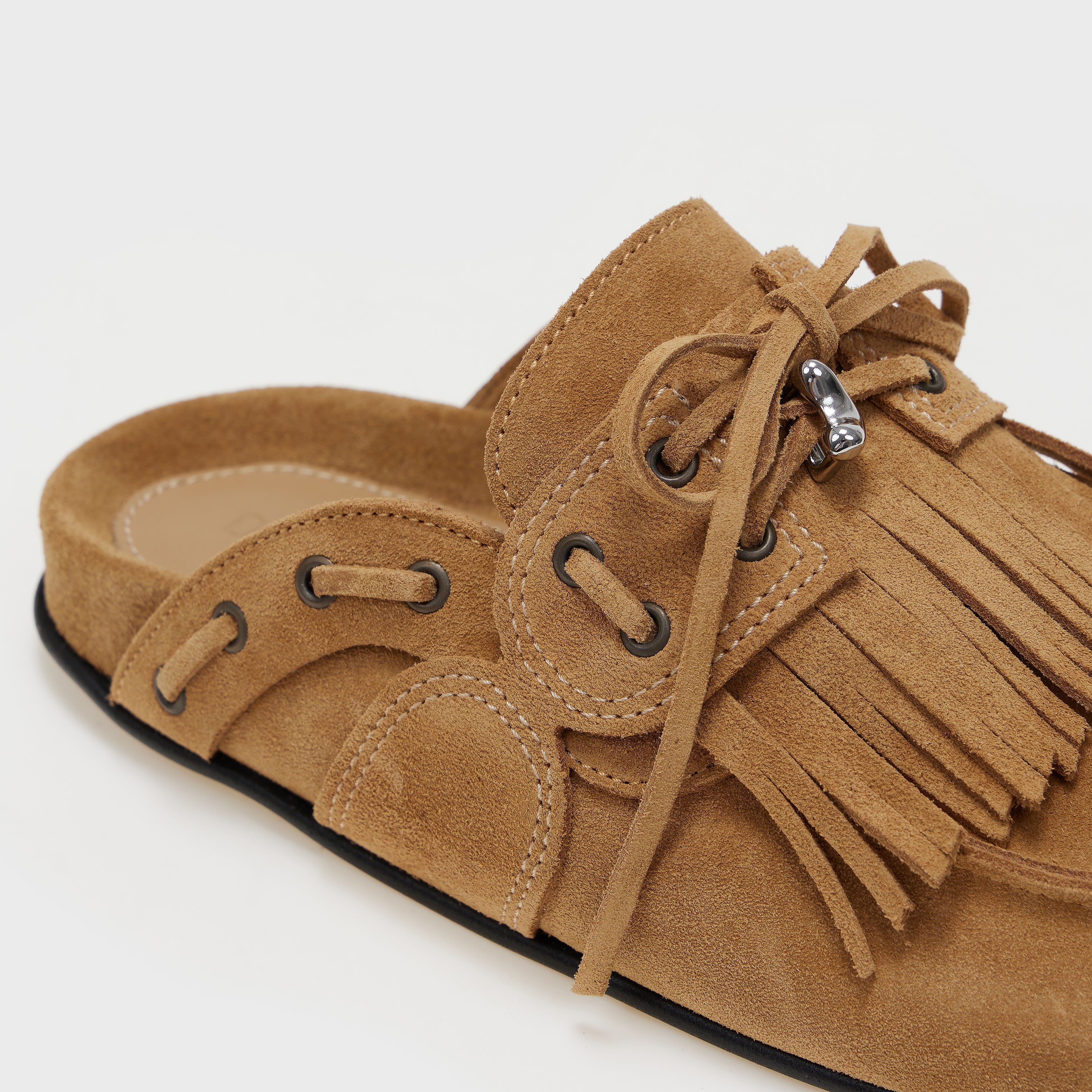 CHERYL FRINGED SUEDE MULES