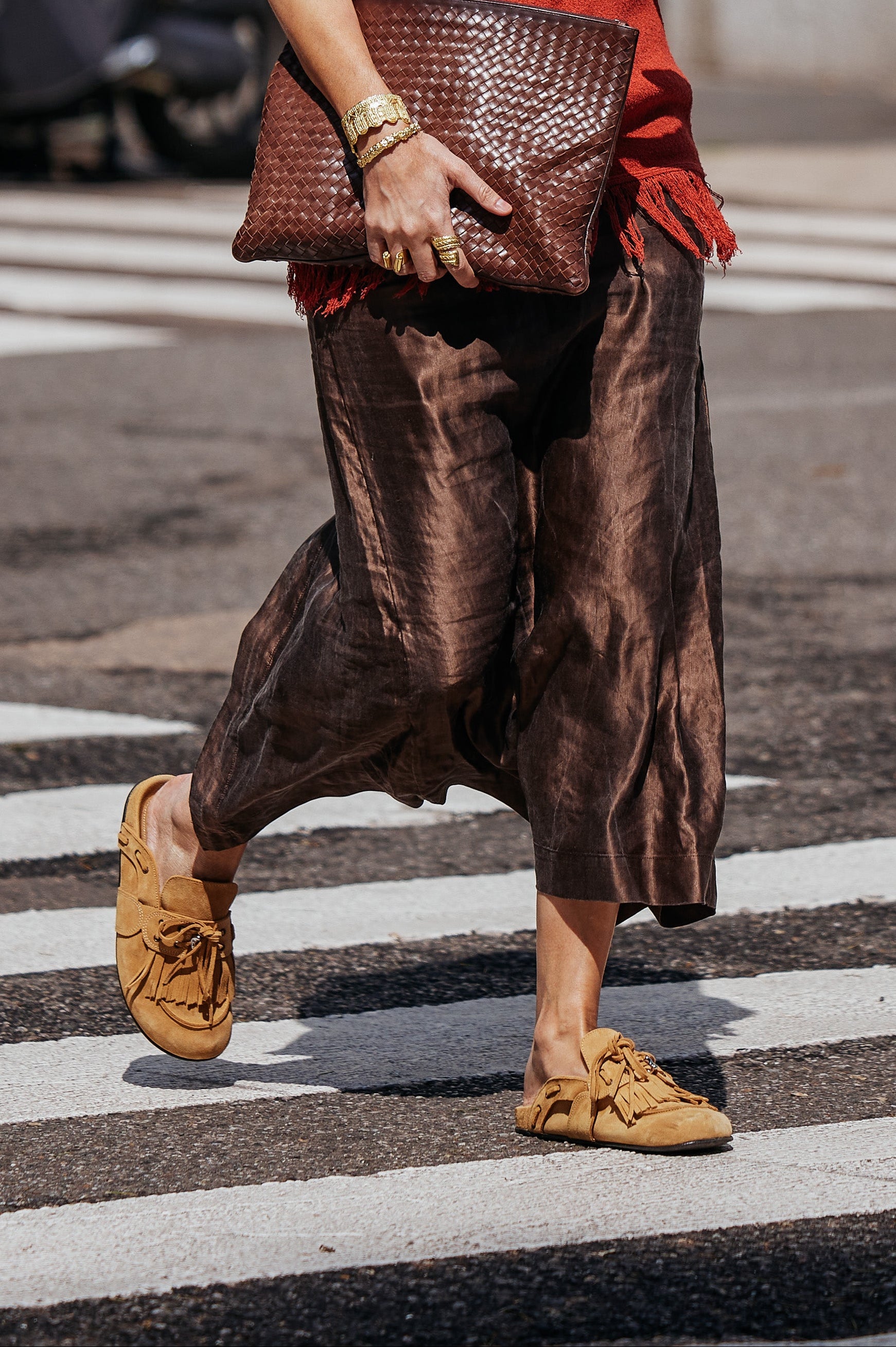 CHERYL FRINGED SUEDE MULES