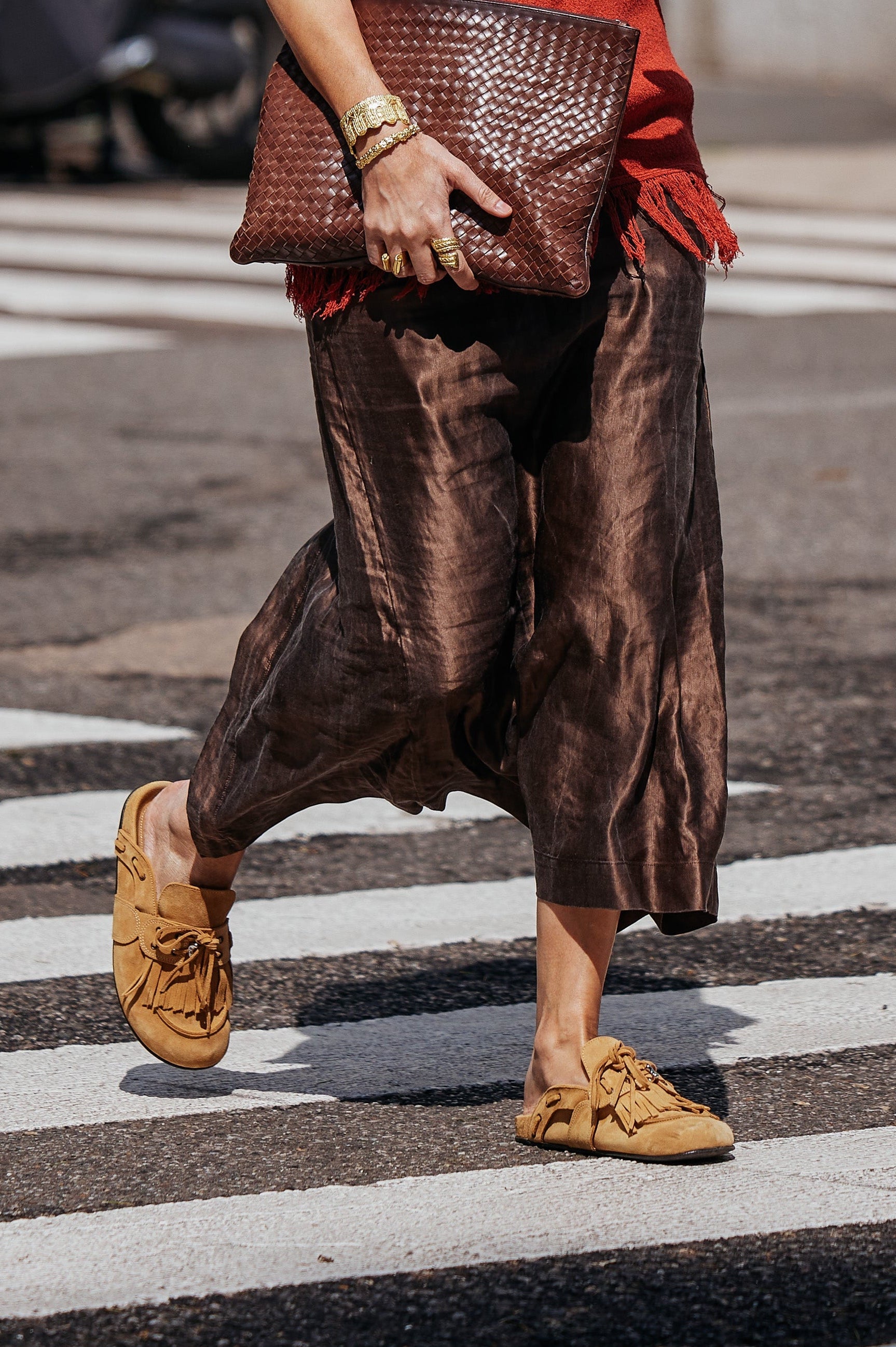 CHERYL FRINGED SUEDE MULES