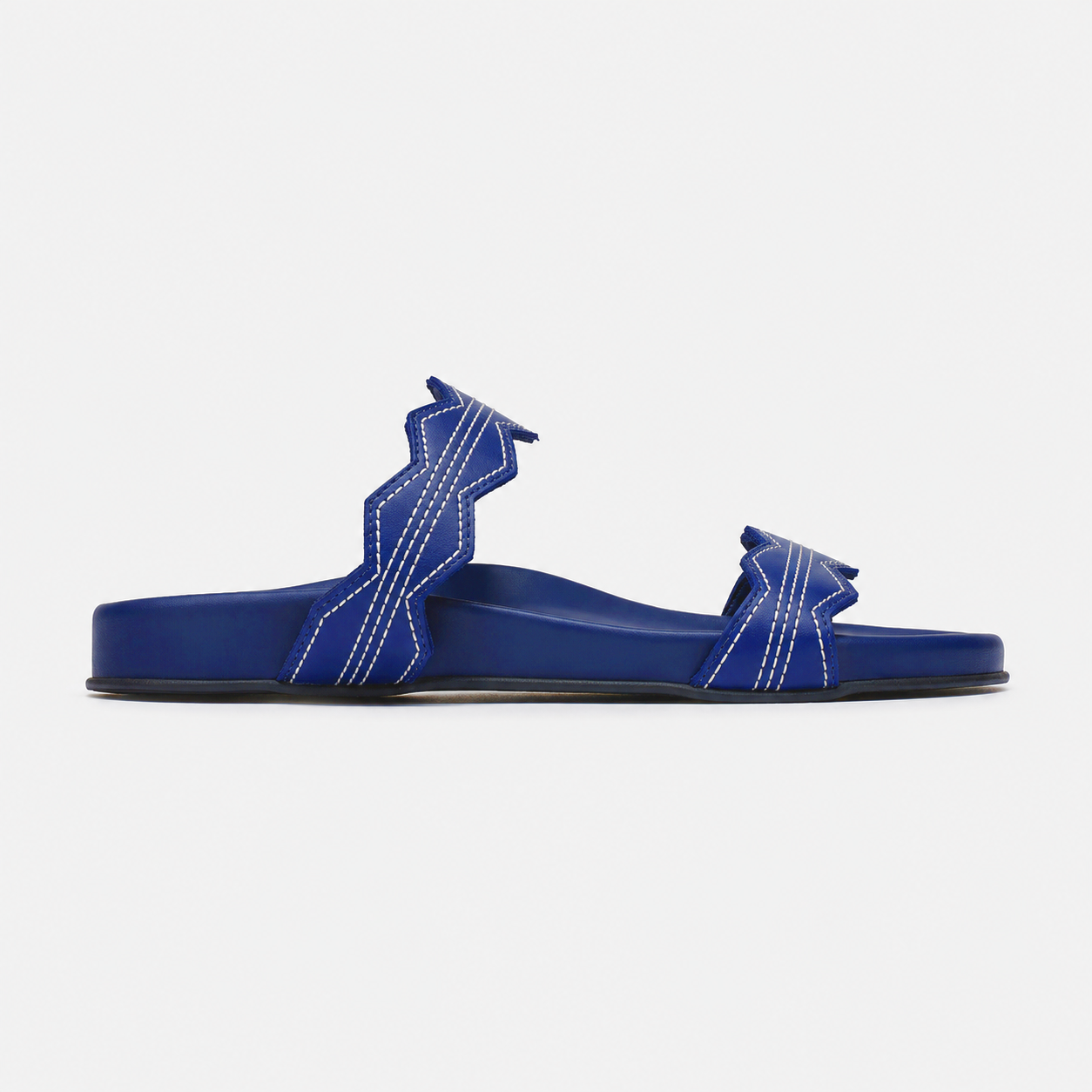SCALA LEATHER SANDALS NAVY