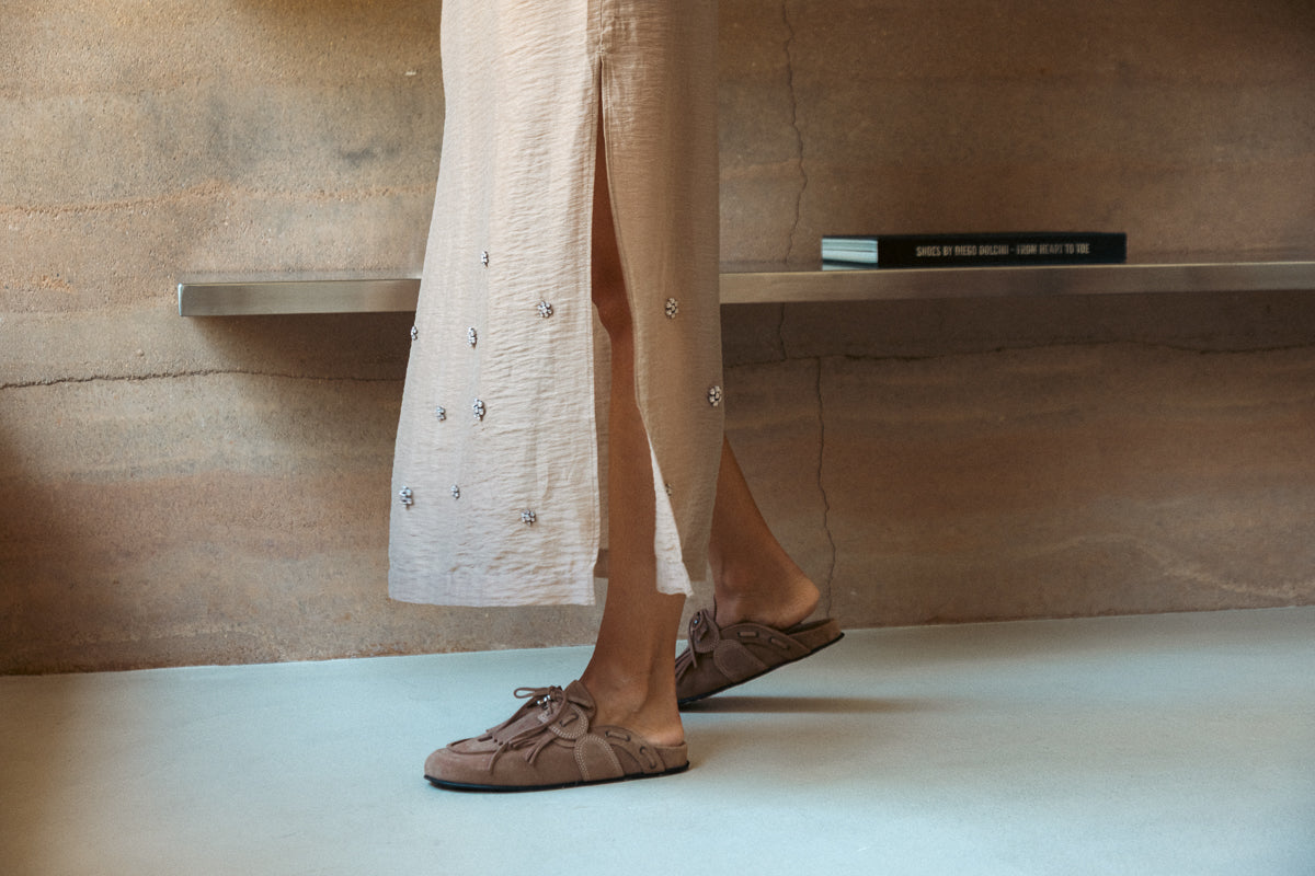 CHERYL FRINGED SUEDE MULES