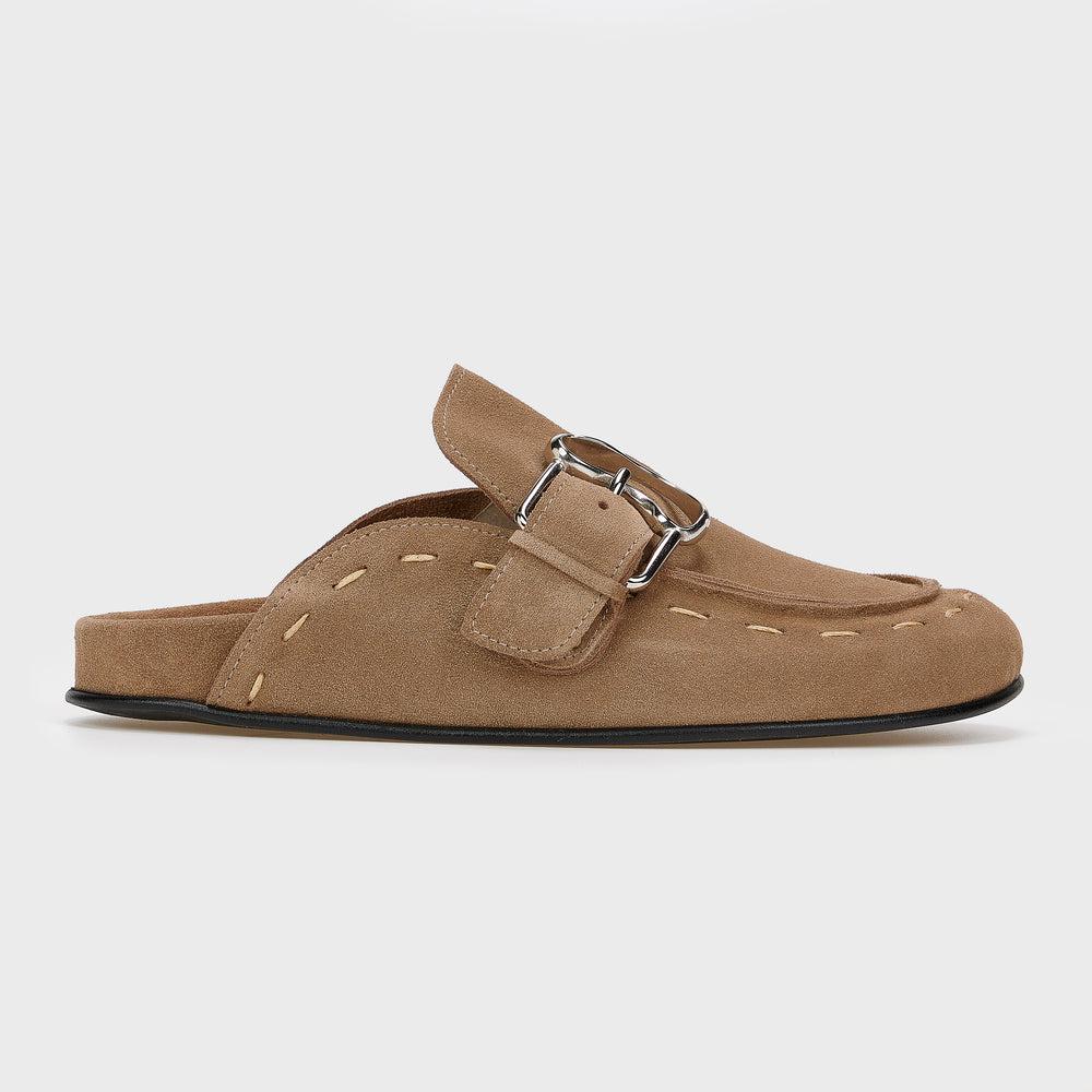 FARAH SUEDE BUCKLE MULES