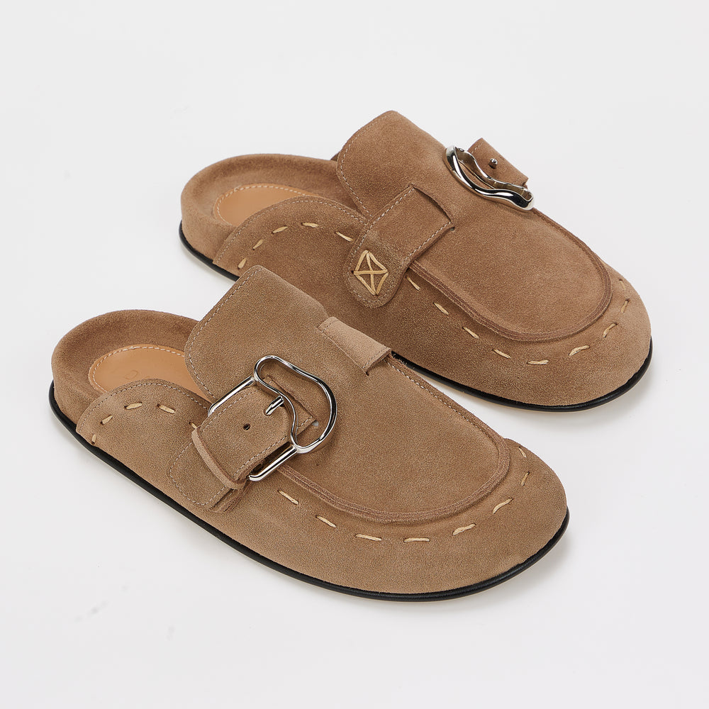 FARAH SUEDE BUCKLE MULES