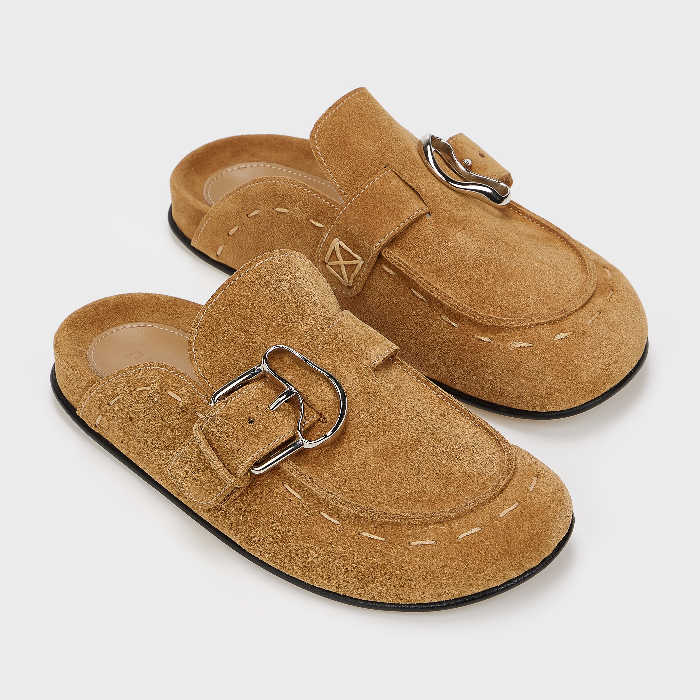 FARAH SUEDE BUCKLE MULES