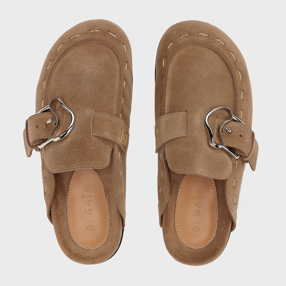 FARAH SUEDE BUCKLE MULES