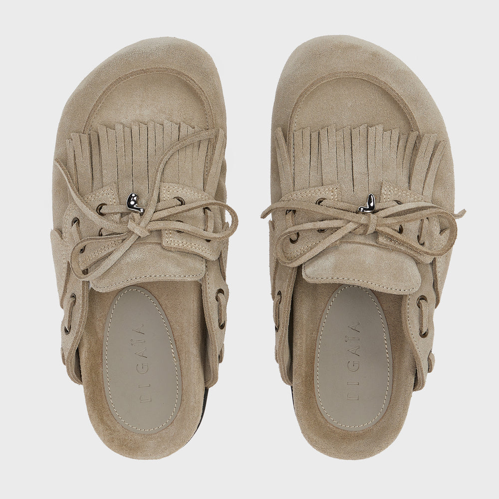 CHERYL FRINGED SUEDE MULES