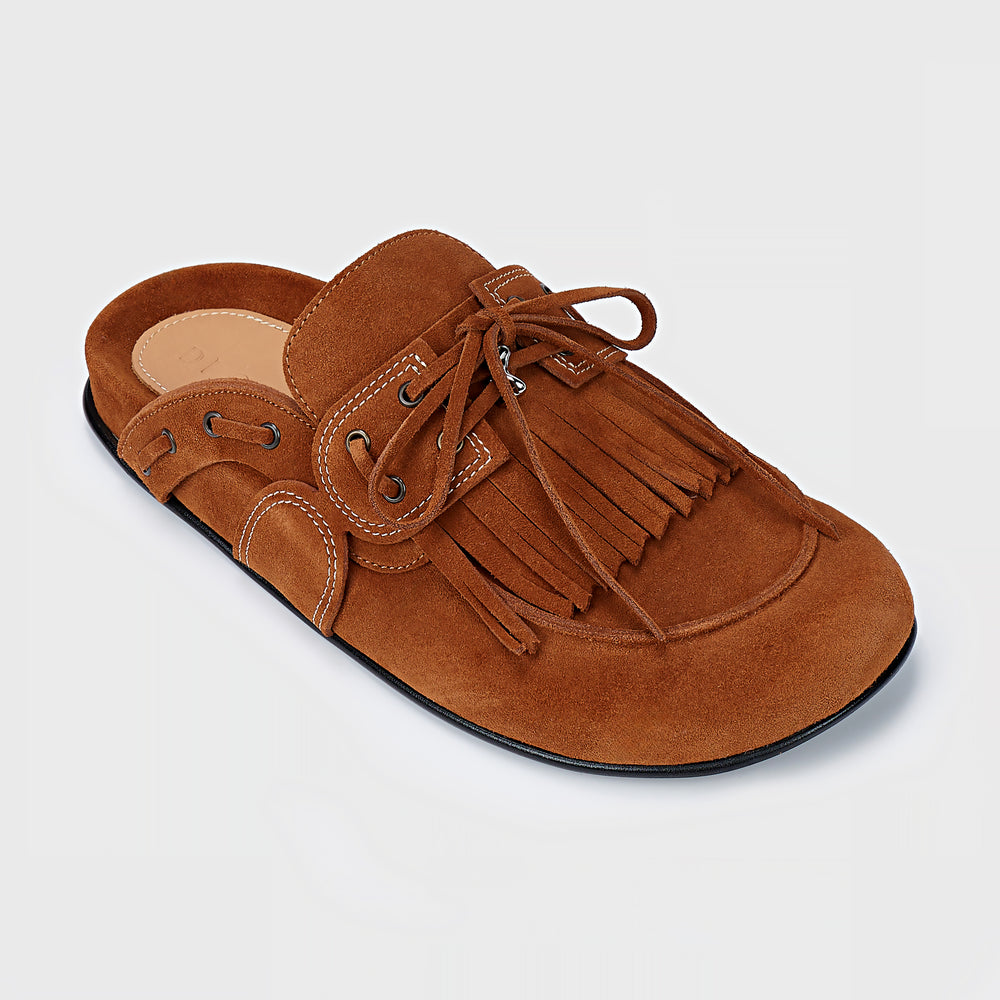 CHERYL FRINGED SUEDE MULES