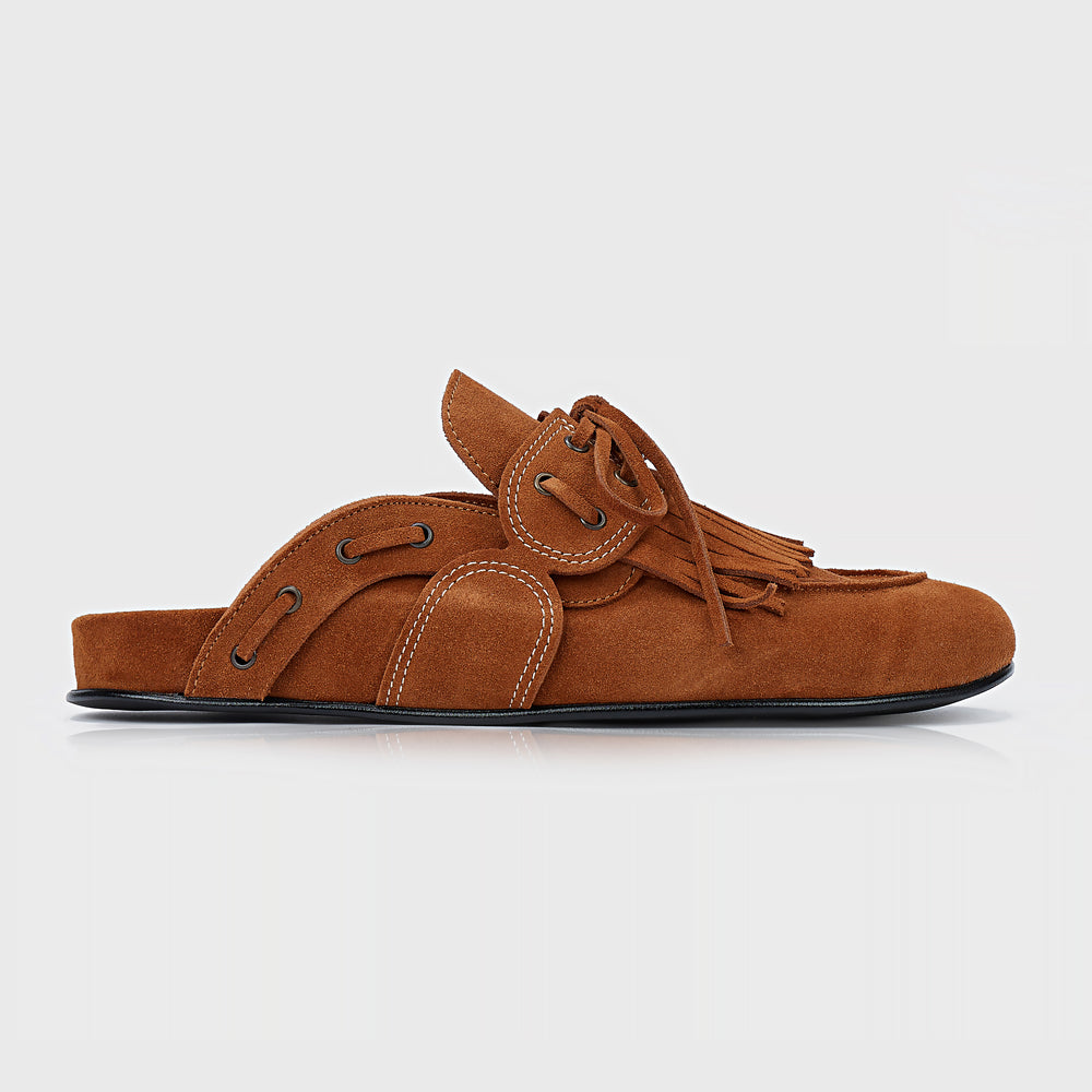 CHERYL FRINGED SUEDE MULES