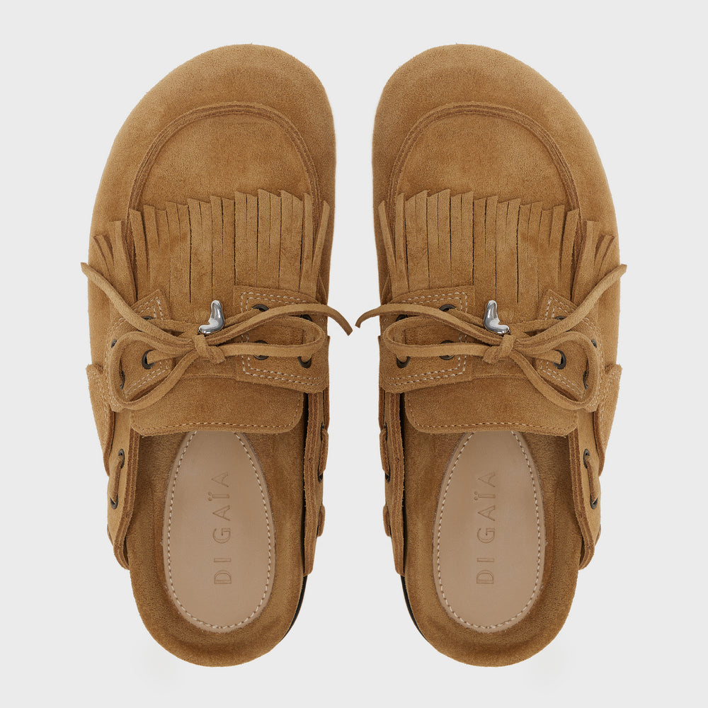 CHERYL FRINGED SUEDE MULES