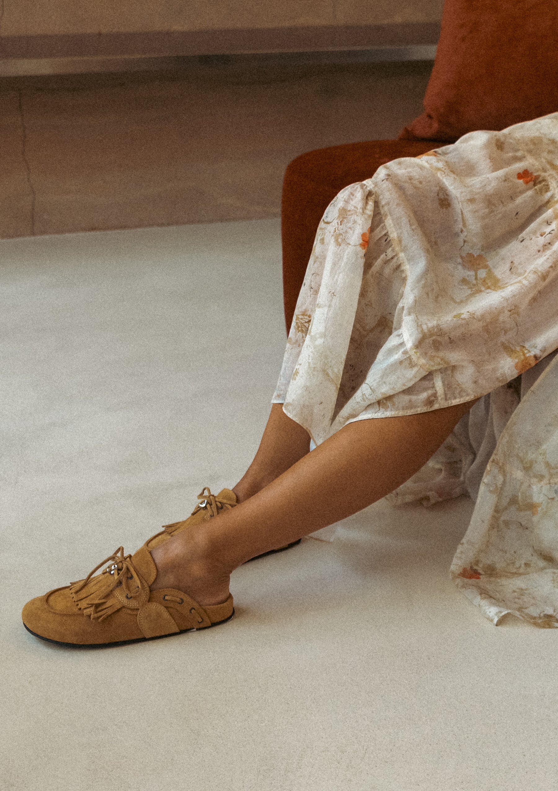 CHERYL FRINGED SUEDE MULES